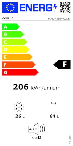 GOPLUS Kühlschrank mit Gefrierfach - Kühl Gefrierkombination / 90L Gesamtnutzinhalt, 27L Gefrierteil/Thermostat einstellbar/LED Innenbeleuchtung/Türanschlag wechselbar (Schwarz)