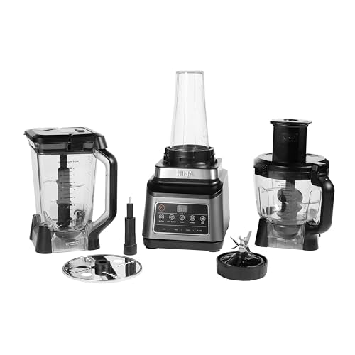 Ninja BN800EU Procesador de Alimentos 3-en-1 – 1200W, 2.1L, Auto-iQ, 3 Velocidades, Negro/Plata, Tritan sin BPA