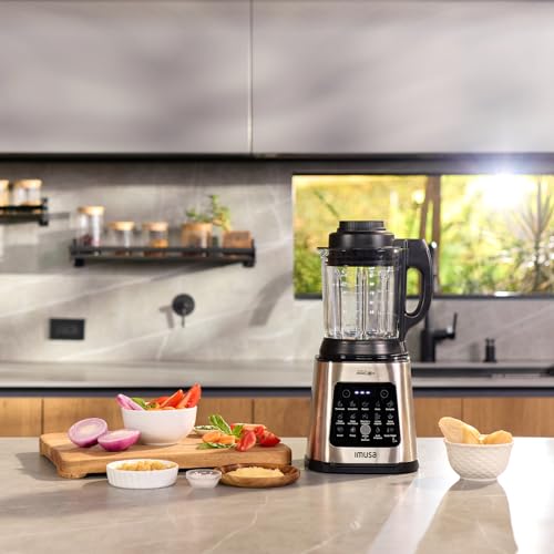 Moulinex PerfectMix Cook – Batidora de Vaso 1400W, 10 Programas Automáticos, Cuchillas Powelix Extraíbles, 2L, App Moulinex con +300 Recetas, LM83SD