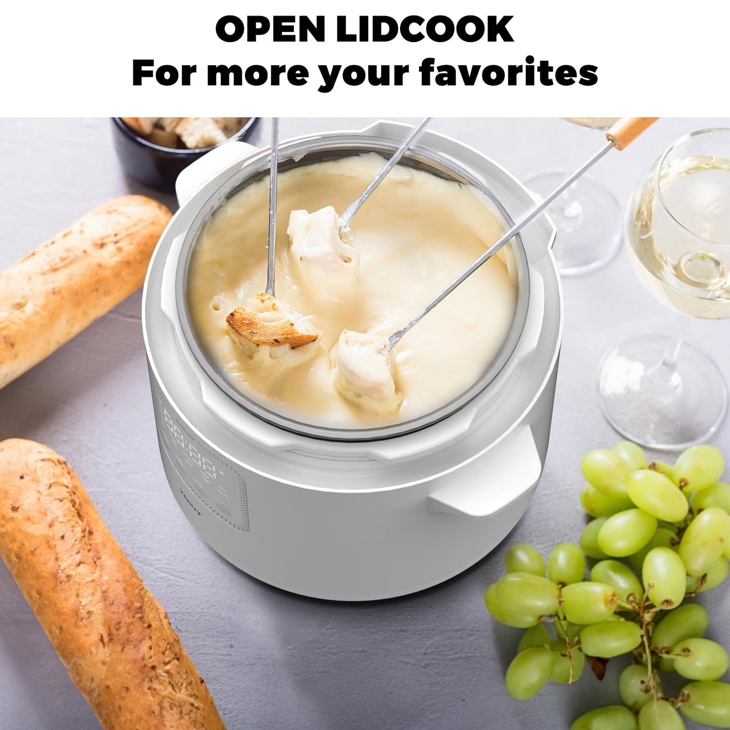 TOKIT Pressure Cooker 5L, Reiskocher Multikocher Druckkochtopf, Elektrischer Schnellkochtopf mit 14 Kochprogramme, Schongarer Joghurtbereiter, MiHome Smart Control Antihaftbeschichtete Innentopf