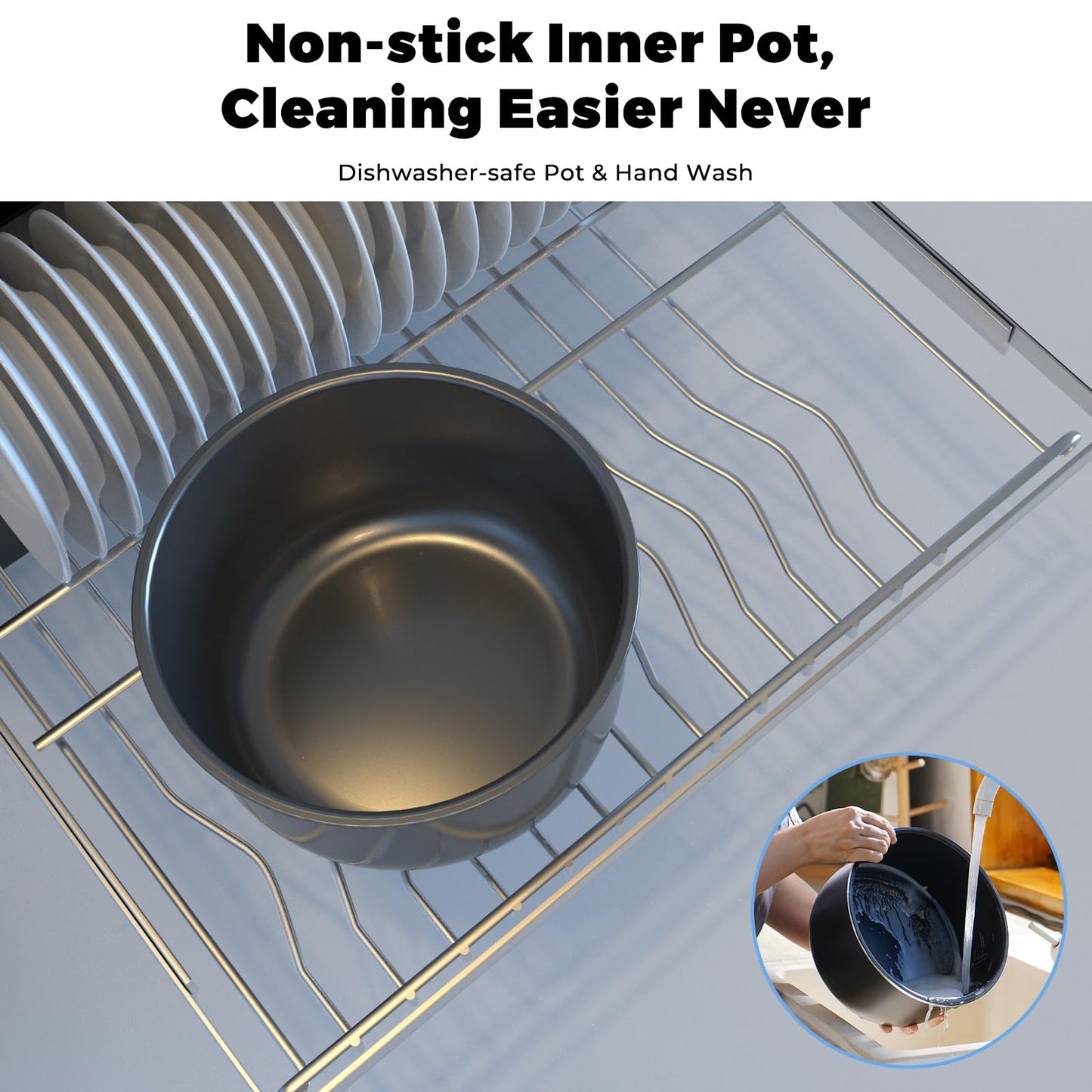 TOKIT Pressure Cooker 5L, Reiskocher Multikocher Druckkochtopf, Elektrischer Schnellkochtopf mit 14 Kochprogramme, Schongarer Joghurtbereiter, MiHome Smart Control Antihaftbeschichtete Innentopf