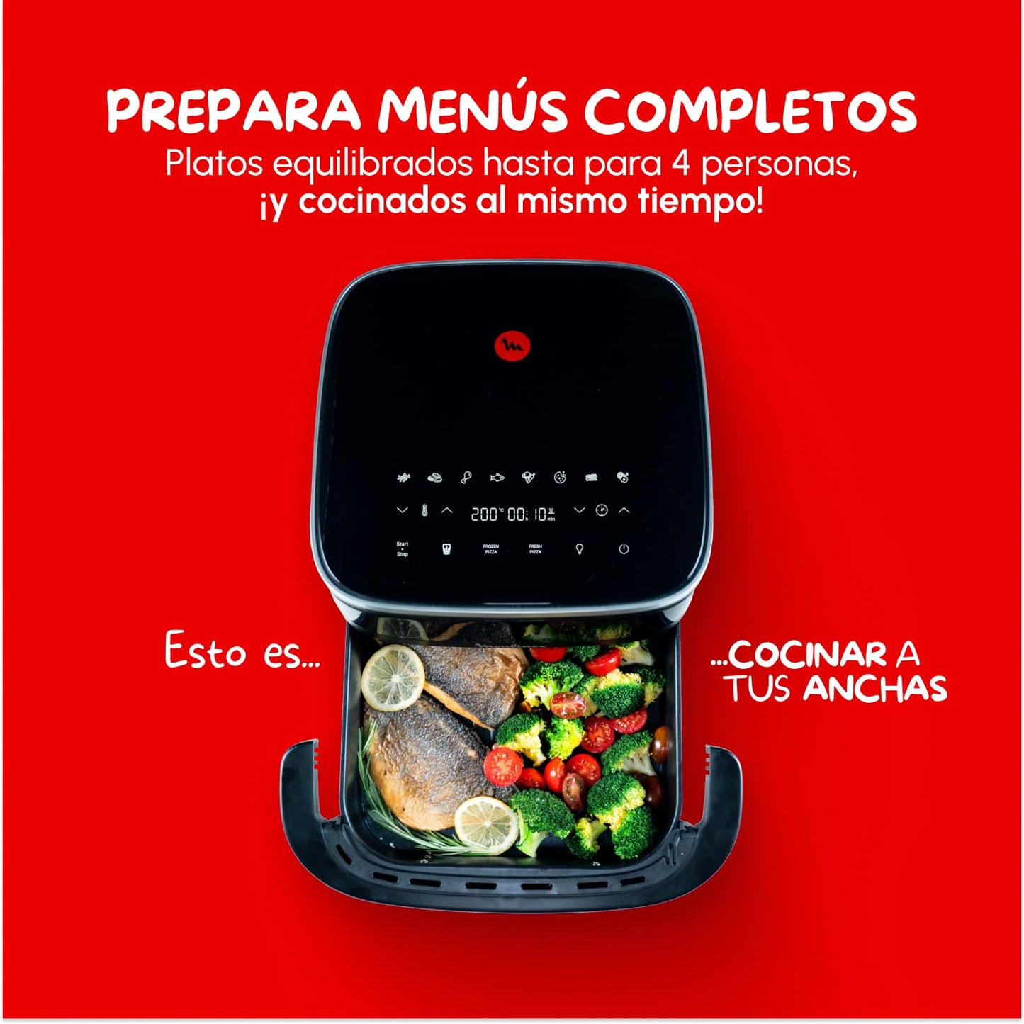 Moulinex Easy Fry XL Surface Freidora de Aire – 2200W, Doble Resistencia, 10 Programas y Ventana (AL4018)