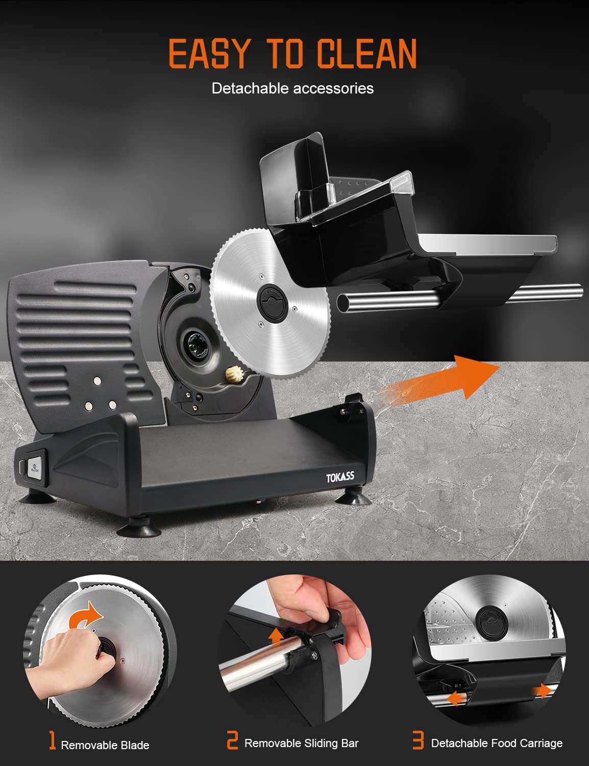200Watt Elektrischer Allesschneider Edelstahl - Verstellbare Küchenmaschine 0 bis 15mm - 2 Klingen - Wurstschneidemaschine - Brotschneidemaschine, Schinkenschneider, Elektrisches Messer Fleisch & Käse