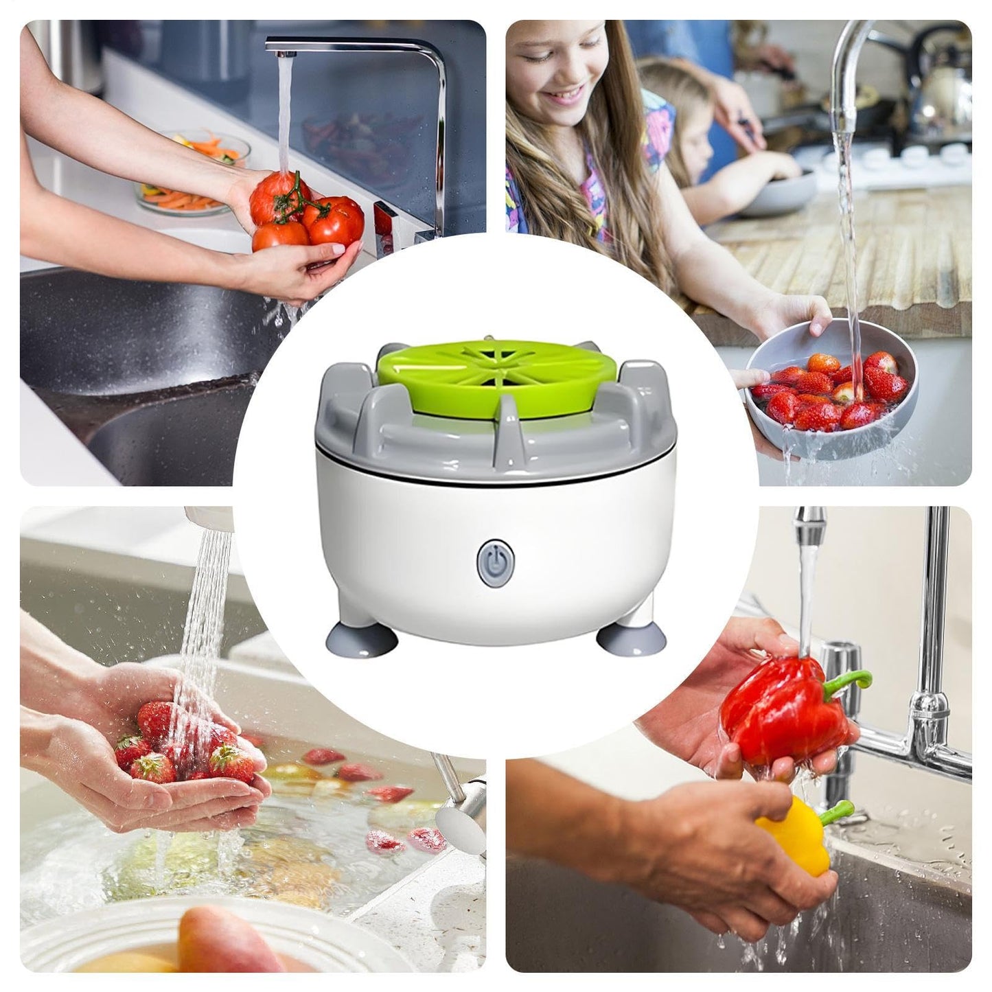 De Frutas - Lavadora Automática Alimentos | Equipo Cocina Electrodomestico Hogar Enjuague, Utensilios De Cocina Limpiar Alimentos En Hogar O Finca Fruta Cepillo Patata Enjuague Huevo