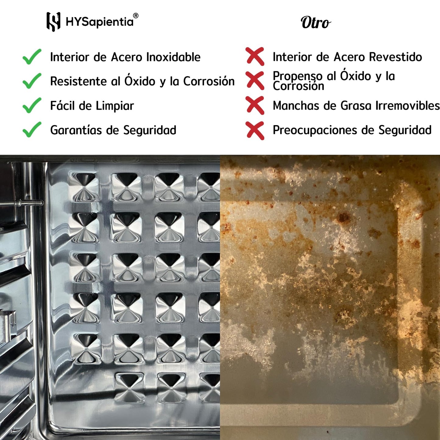 HYSapientia® Horno Freidora de Aire 24L – 1800W, 10 Programas, 8 Accesorios