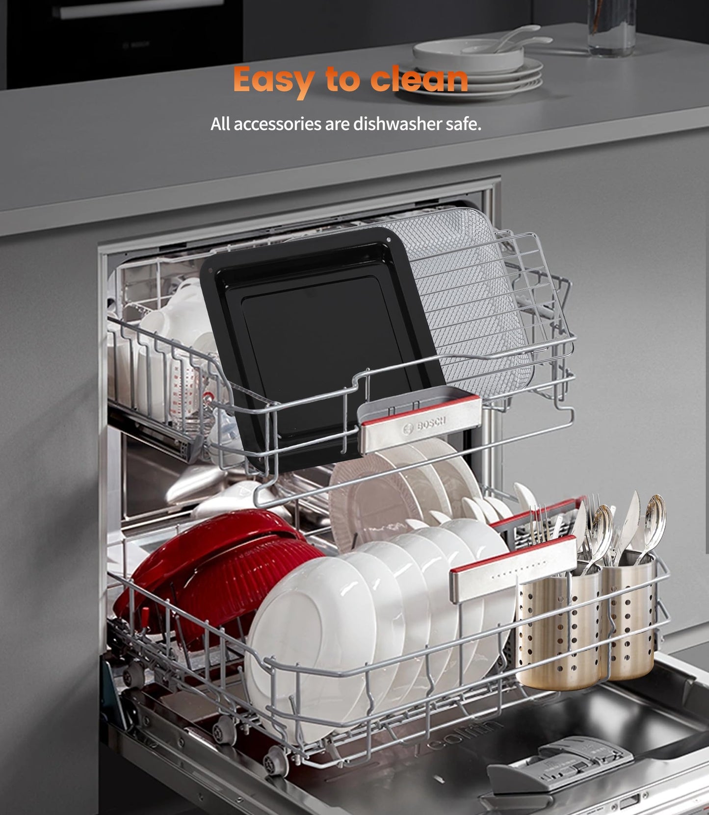 14L Mini Backofen & Heißluftfritteuse | 1800W Airfryer XXL mit Sichtfenster, 11-in-1 Ofen bis 210 ℃, Touchscreen, 7 Zubehör & Rezeptbuch