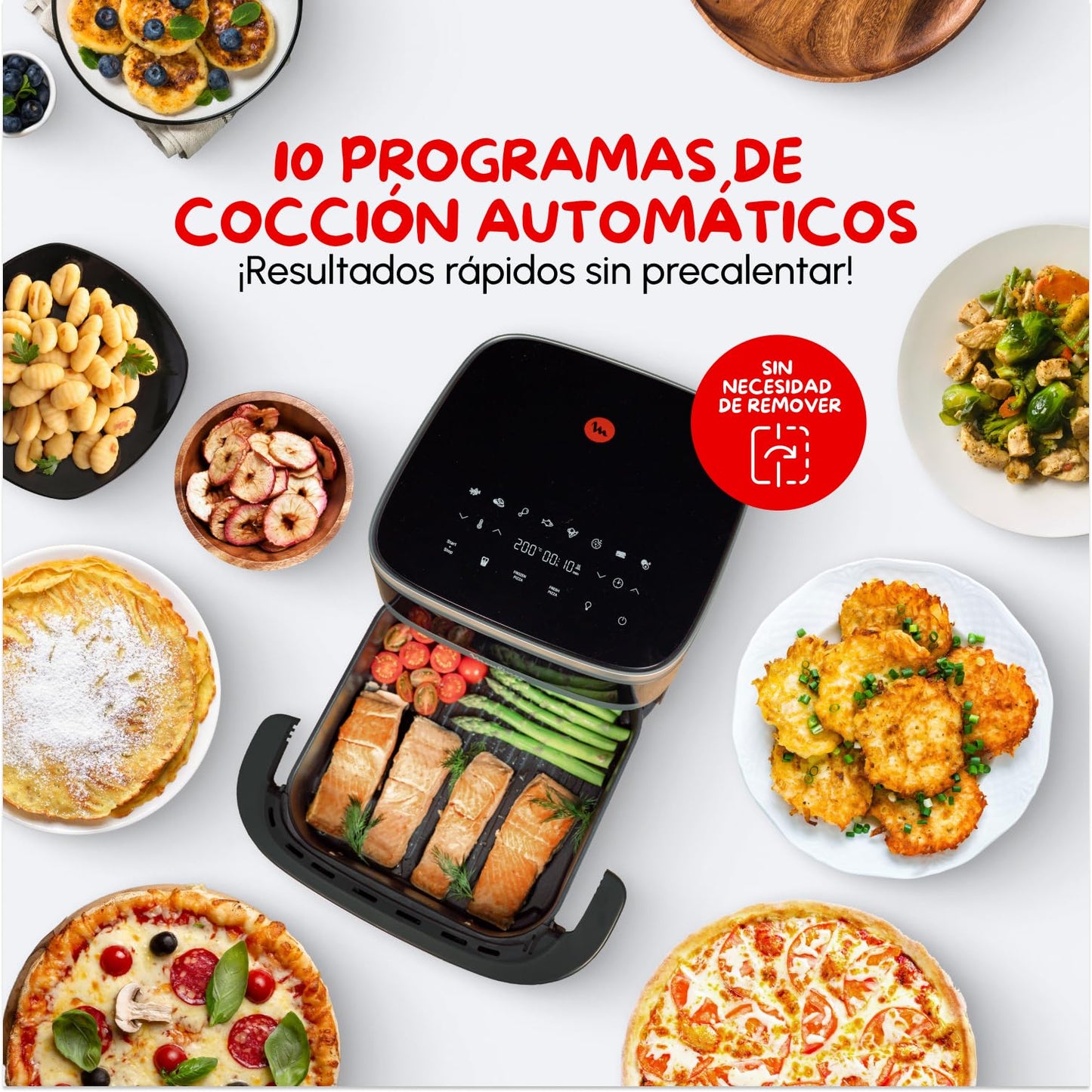 Moulinex Easy Fry XL Surface Freidora de Aire – 2200W, Doble Resistencia, 10 Programas y Ventana (AL4018)