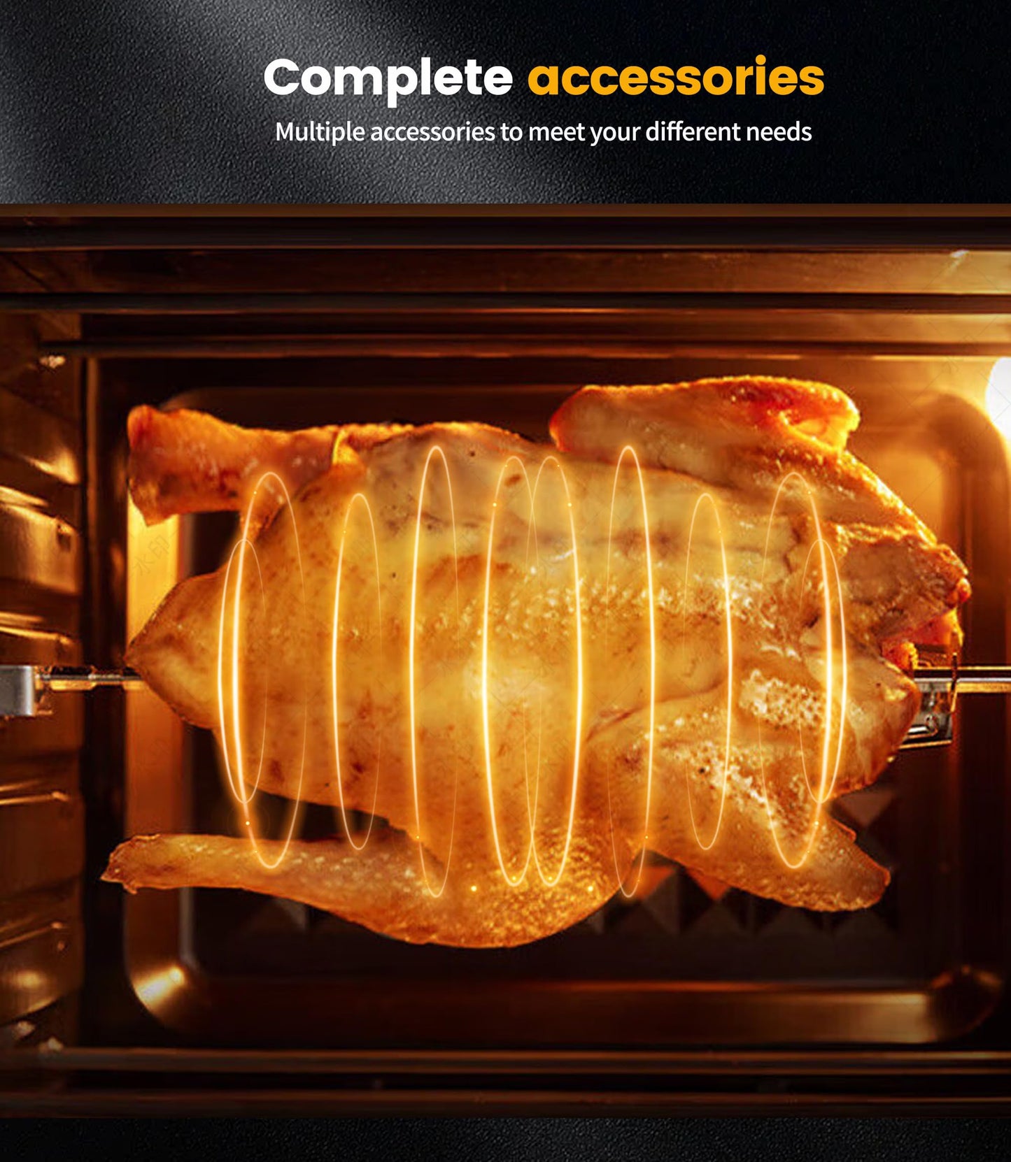 Freidora de Aire XXL 23L Emphsism – Horno de Aire Caliente 2600W, Doble Compartimento, Pantalla LED Táctil, 15 Programas Automáticos, 11 Accesorios Incluidos