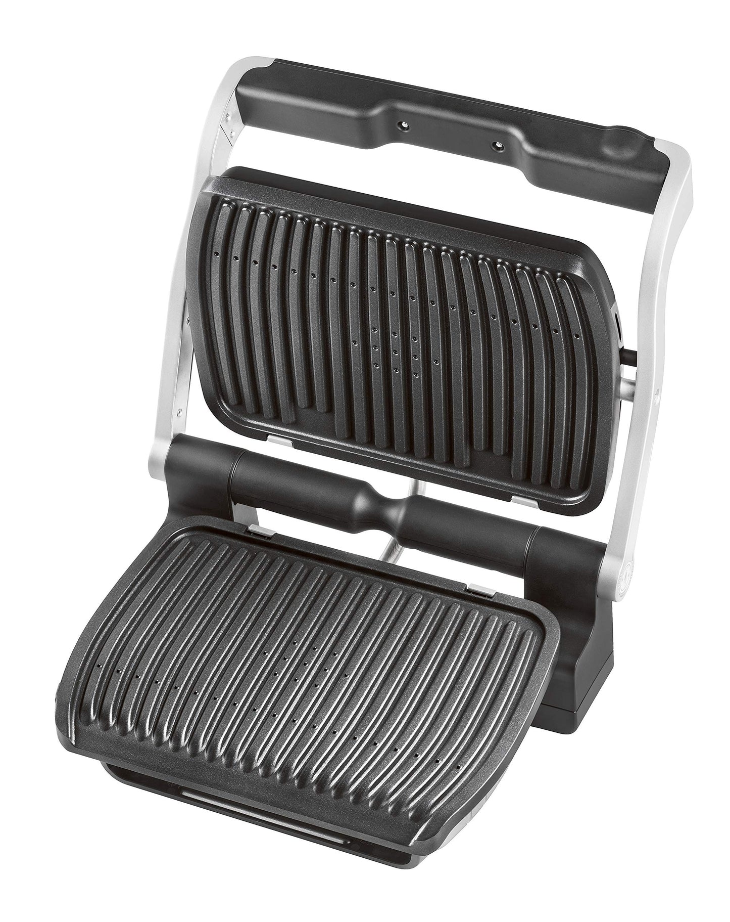 Tefal Optigrill – Parrilla de Contacto Inteligente, 6 Programas Automáticos, Placas Antiadherentes, 30x20 cm, Acero Inoxidable/Negro (GC705D)