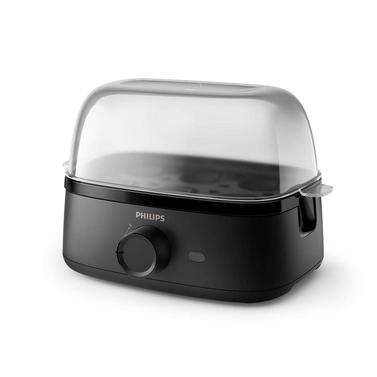 Philips HD9137/90 Cocedor de Huevos Eléctrico – 6 Huevos, 400W, Color Negro/Transparente