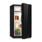 Klarstein Luminance Frost Kühl-Gefrier-Kombination - freistehender Kühlschrank, Glasfront, ca. 45 x 84 x 48,5 cm (BxHxT), 91 Liter Gesamtvolumen, schwarz