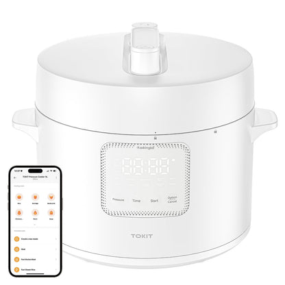 TOKIT Pressure Cooker 5L, Reiskocher Multikocher Druckkochtopf, Elektrischer Schnellkochtopf mit 14 Kochprogramme, Schongarer Joghurtbereiter, MiHome Smart Control Antihaftbeschichtete Innentopf