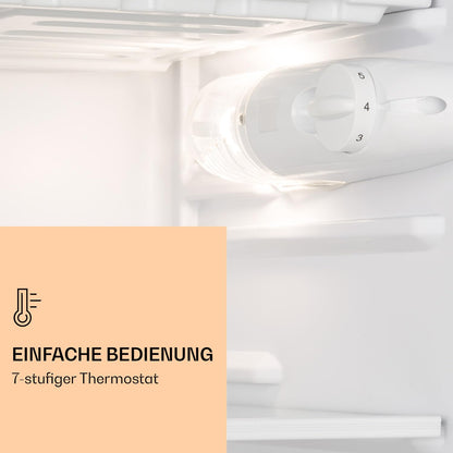 Klarstein Luminance Frost Kühl-Gefrier-Kombination - freistehender Kühlschrank, Glasfront, ca. 45 x 84 x 48,5 cm (BxHxT), 91 Liter Gesamtvolumen, schwarz